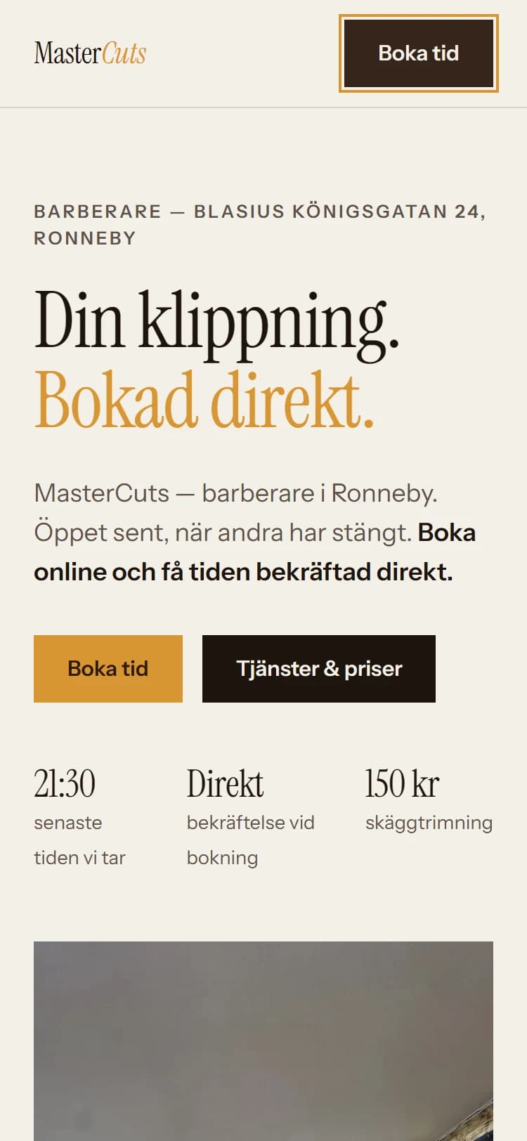 MasterCuts – sajt byggd av Sitelet