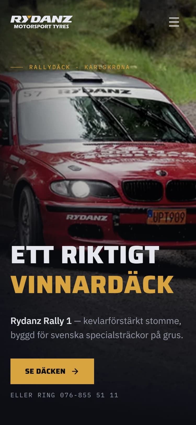 Rydanz Motorsport – sajt byggd av Sitelet